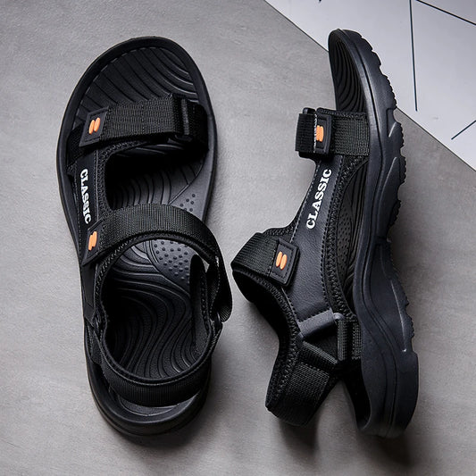 QZHSMY Wadable Sandals Man Arch Support Yoga Mat Insole Gladiator Open Toe Summer Beach Slippers Antiskid Durable Flat Men Shoe