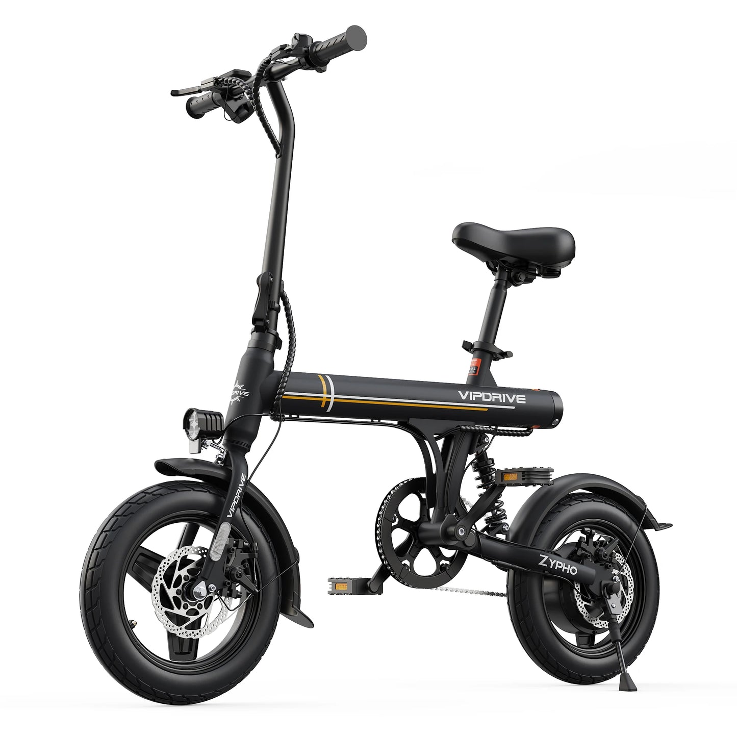 VIPDRIVE Zypho Adult Electric Bike, 500W peak motor, 36V 7.8Ah battery, 14"Tire Commuter E-Bike,20MPH,UL2849, 1-Year Warranty