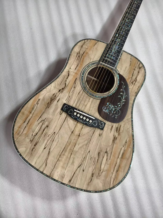 Professional Dreadnought Guitar Upgrade Solid top Wood fancy abalone full size new guitar