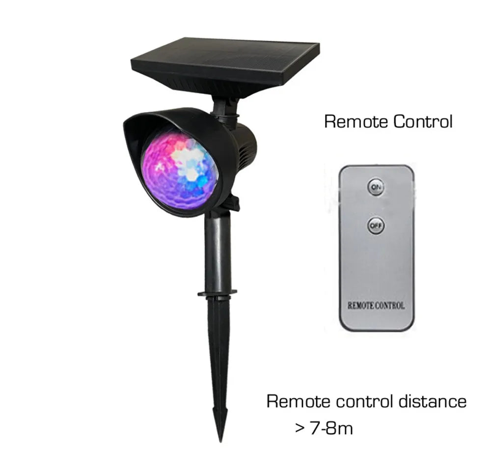 Outdoor Waterproof Solar Spotlights 3LED Colorful Rotatable Solar Projector Lawn Light Solar Landscape Disco Lights