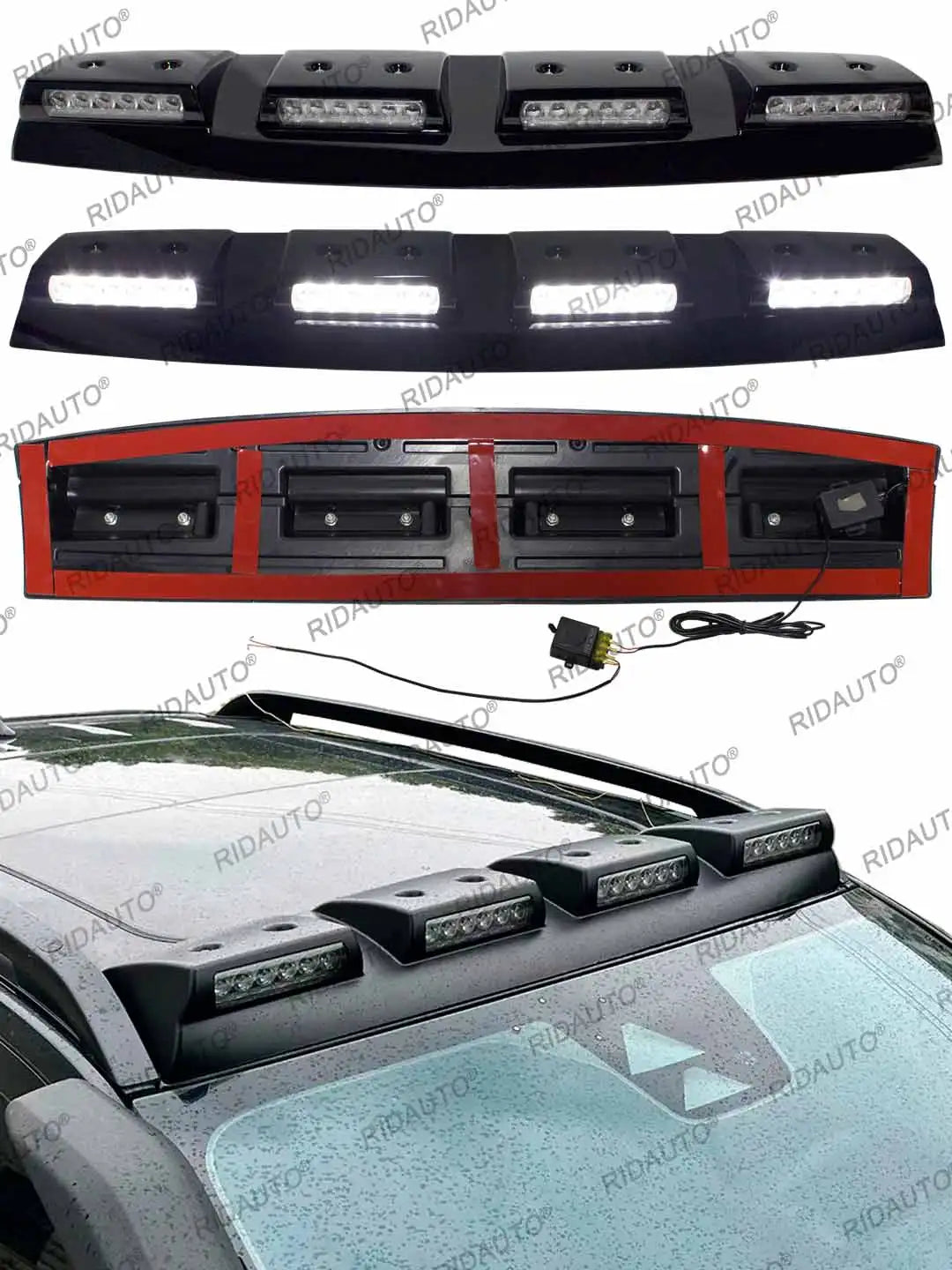 LED Light Spoiler Offroad For FORD RANGER VW Amarok 2023-2025 T9 4X4 Modified Roof Light Pod Bar Pickup White LED Roof Rack