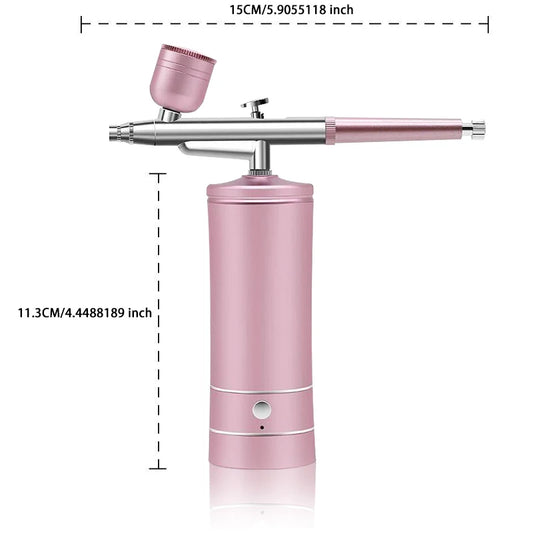 Portable airbrush set with compressor, USB charging, 0.3mm nozzle for painting, tattooing, manicure, makeup and model coloring