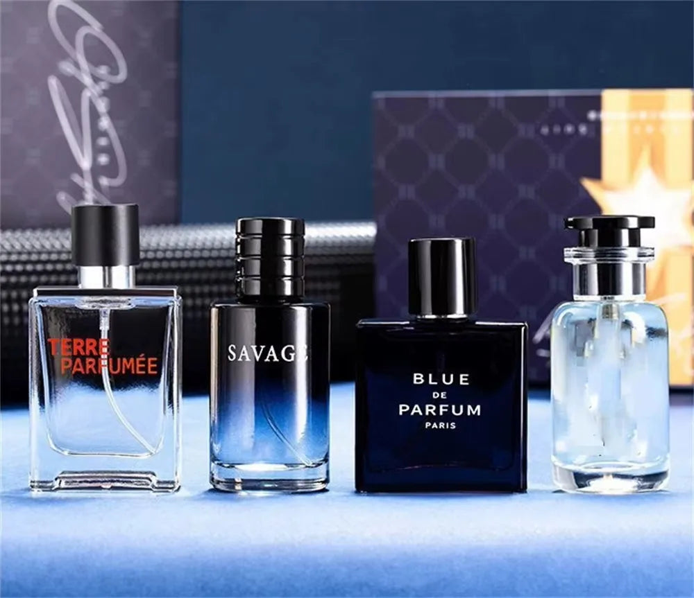4Pcs Set Luxury Brand Perfume Men Cologne Parfums Homme Gift Box 100ml Perfumes Masculinos Natural Floral Fruity Scent Spray