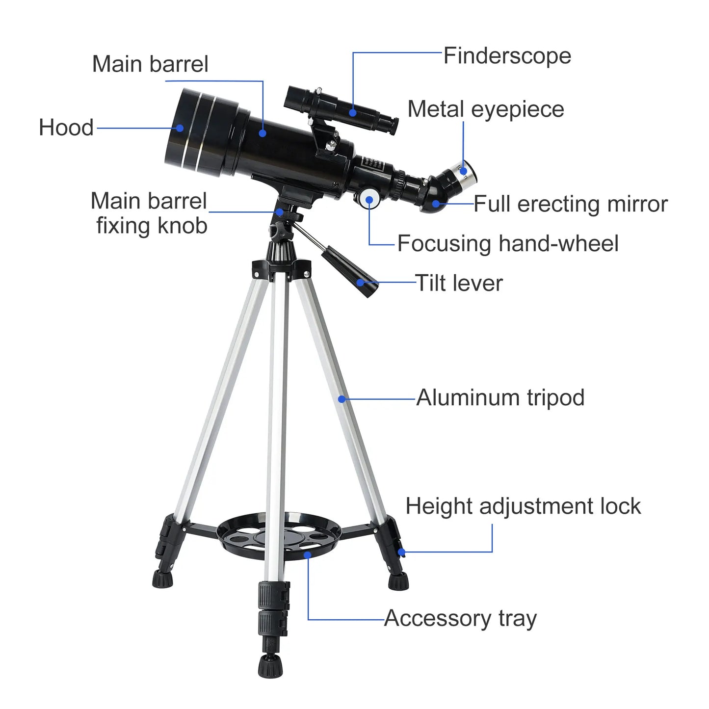16-120x70mm Astronomical Telescope for Kids & Adults Aperture 400mm refractor Refracting Telescope for Beginners in Astronomy
