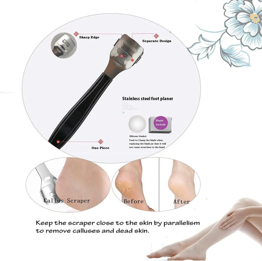 Pedicure Kit 8/10/23 in 1 Stainless Steel Professional Pedicure Tools Set Foot Rasp Peel Callus Dead Skin Remover