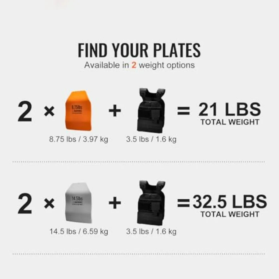 Curved Weight Vest Plates, 8.75 LB Pairs, Premium Steel Weighted plates, Contoured Ergonomic Fit – WODs, Additional Weight for W