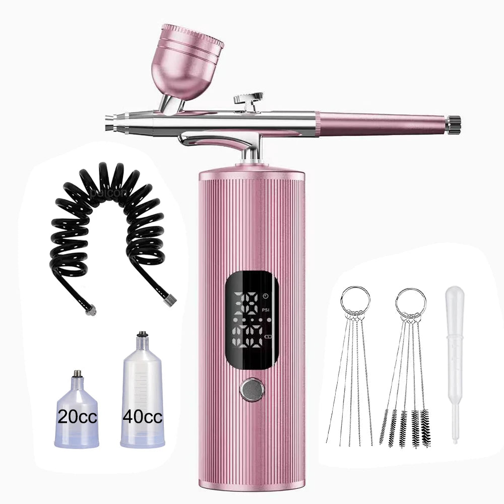 Airbrush Nail with Compressor Portable handheld Airbrush Rechargeable Sprayer Tool for Painting Nails Art Cake Tattoo Make