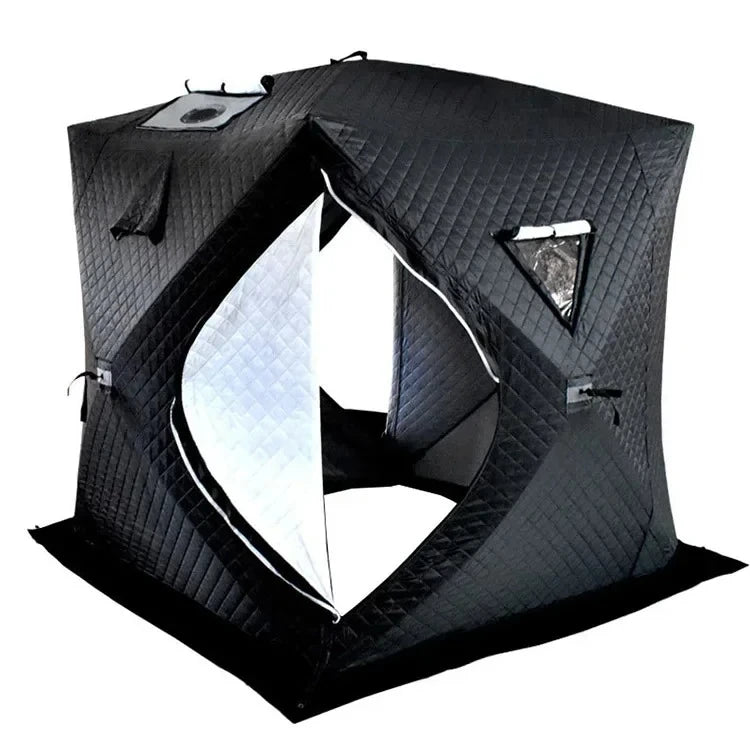 Tente de sauna mobile extérieure carrée portable, adaptée à la randonnée camping en hiver, avec fonction d'isolation thermique