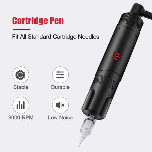 Complete Tattoo Pen Machine Kit Cartridge Tattoo Machine with Power Supply Pedal Set for Tattoo Beginners Artists Kit Supply