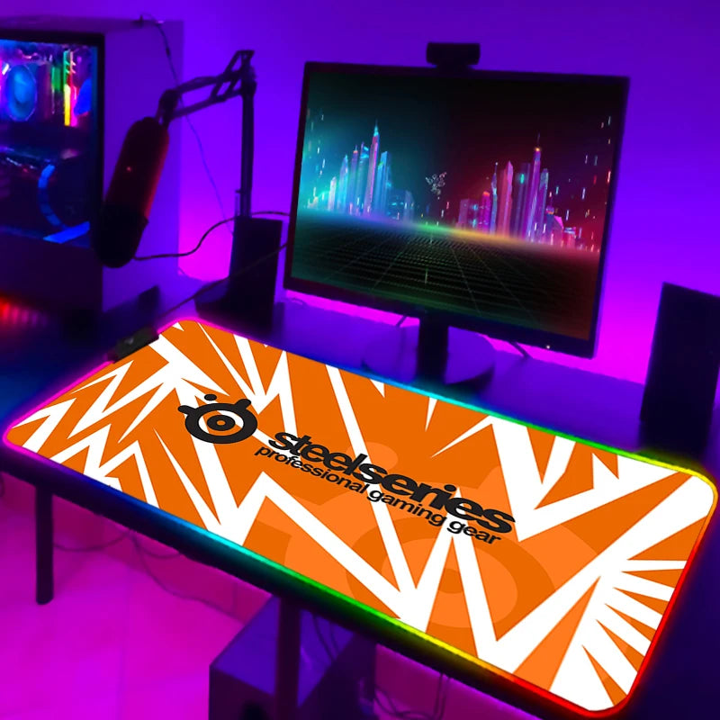 Rgb Mouse Pad Xxl Steelseries Laptop Mat Gaming Mousepad Backlit Keyboard Gamer Girl Table Pads Deskpad Mausepad Cs Go