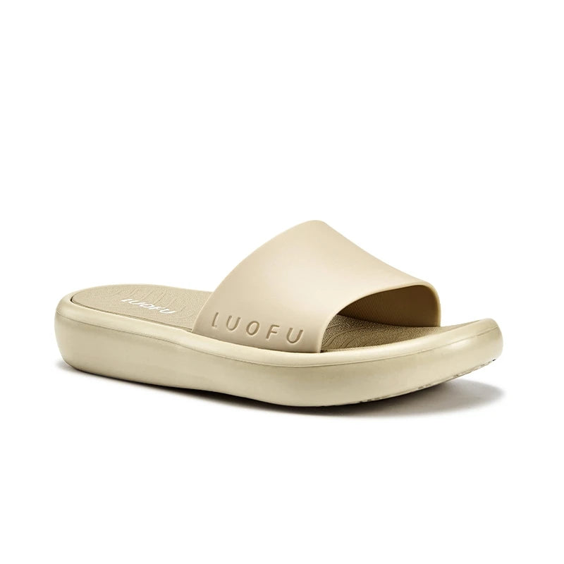 LUOFU Ladies Slippers Anti-Slip Soft Sole Fashionable Thick Bottom Women's Slip-On Shoes Comfortable Home Footwear