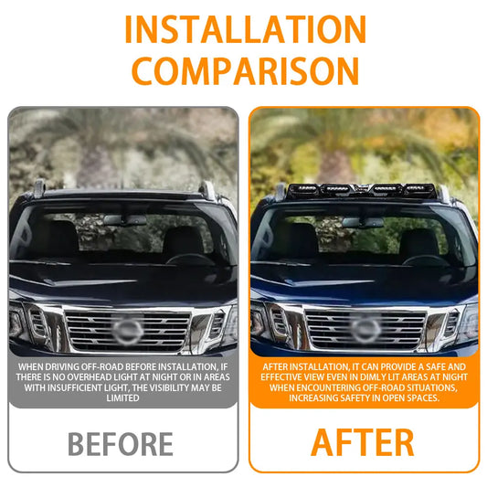 Front Roof Wing Lip Roof top Led Bars Lights For NISSAN Navara 2023 2024 Led Car Pickup Roof Lights Exterior Modification