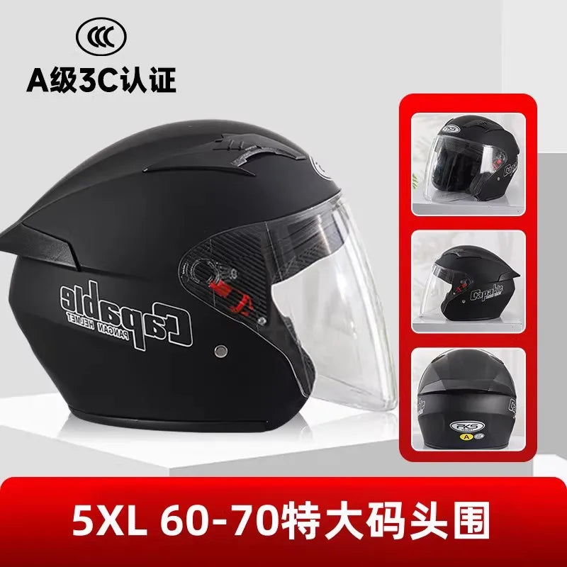 5XL 6XL 7XL Big Size Unisex Motorcycle Helmet Big Head Circumference 60-76cm Riding Safety Helmet All Seasons Casco