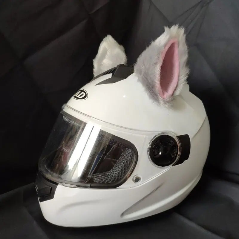 Motorcycle Helmet Cat Ears Decoration Cute Plush Stickers Motocross Helmet Full Face Off Road Helmet Decor Cosplay Styling