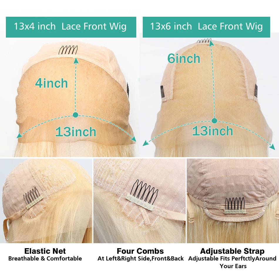 250 Density Human Hair Wigs Blonde 613 Lace Front Wigs 13x6 Straight Human Hair 13x4 Lace Frontal Wig Brazilian Hair Wigs for Women
