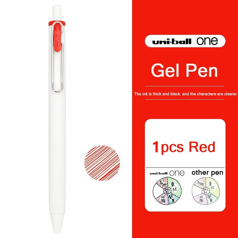 uni-ball one Mitsubishi Limted Gel Pen,Black/Red/Blue/Navy Blue Core Black Technology Signing Canetas for homework,test,meeting