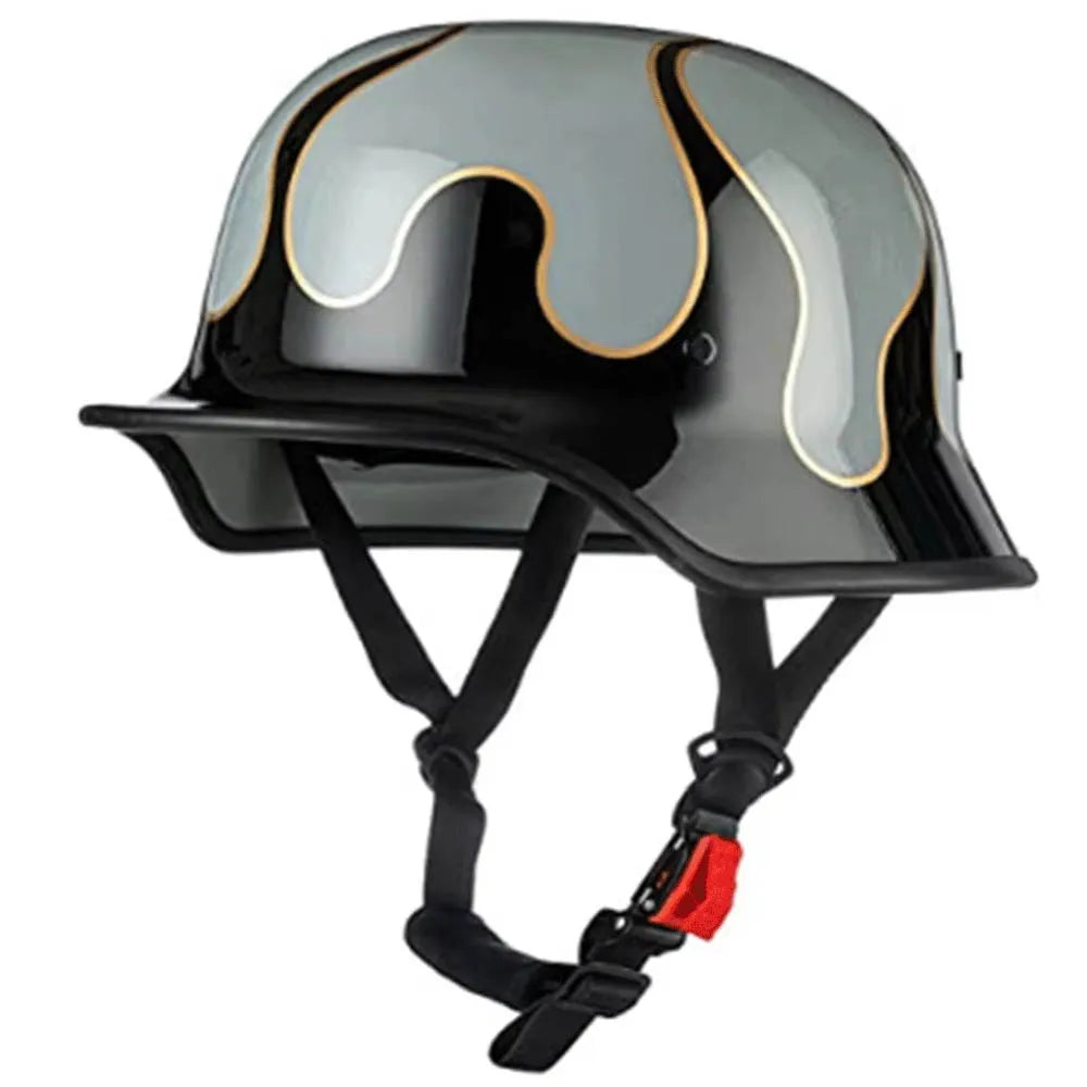 Motorcycle German Style Scoop Helmet Retro Half Helmet Summer Cruising Electric Bike Helmet DOT Approved For Men And Women