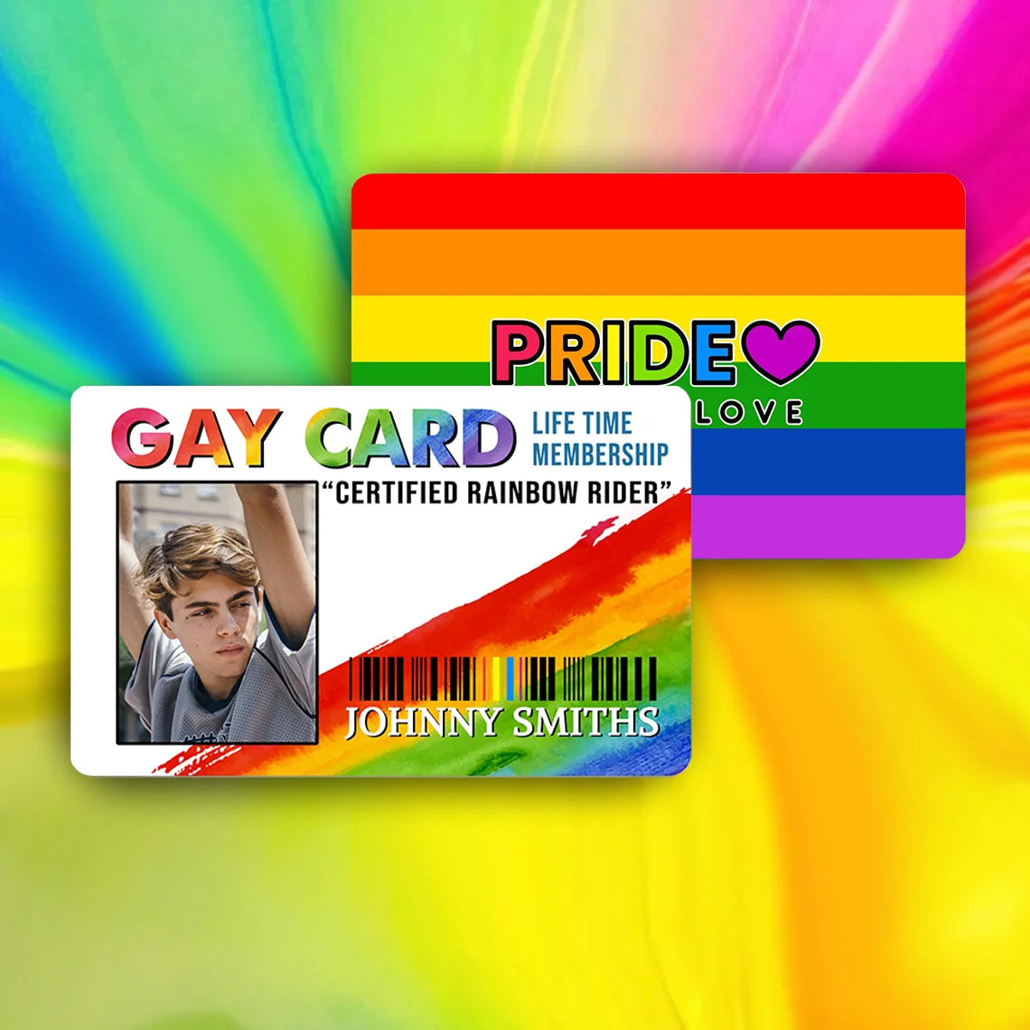 Customized Photo and Name Pride Cards, Unique Pride Memorabilia, the Perfect Gift for LGBT Friends, Funny and Prank Personalized