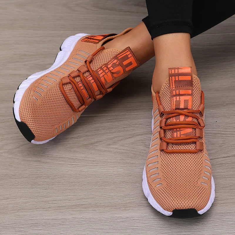 Women's Platform Sports Shoes with Fashionable Trendy Design Breathable Comfortable Shoes Outdoor Hiking Walking Casual Shoes