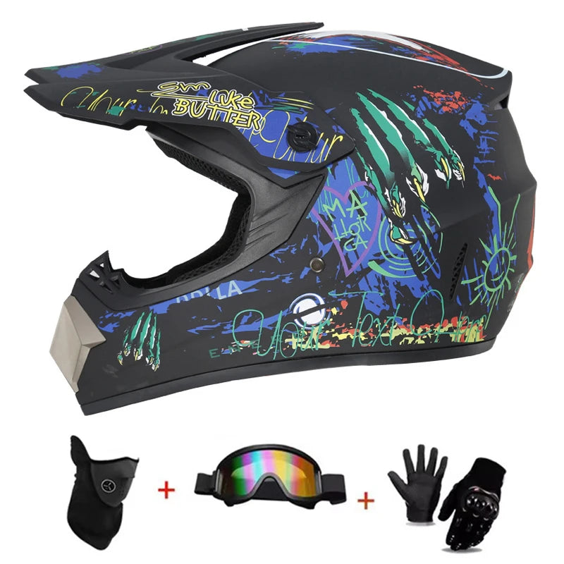 Youth Motorcycle Helmet Children Off Road Capacete Dirt Bike Downhill ATV DH Go-kart Cross DOT Approval Mountain Bike For Kids
