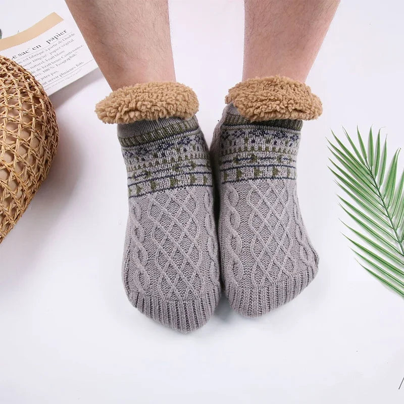 Thermal Mens Slipper Socks Fluffy Winter Warm Non-slip Floor Socks Thickened Home Sleeping Soft Snow Socks Sleep Carpet Socks