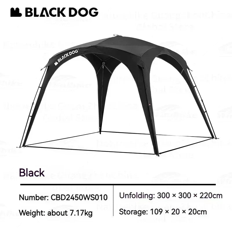 BLACKDOGAutomatic Dome Shelter Tent Self-supporting Quick Open Black Coating Outdoor Camping Canopy Expand Tarp Traveling Family