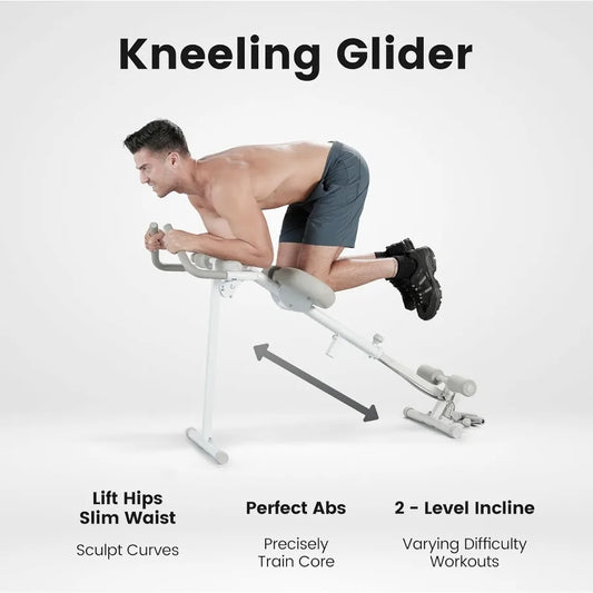 Ab Machine for Stomach Workout, Ab Workout Equipment for Home Gym, Ab Trainer, 4-in-1 Exercise Equipment: Rowing Machine, Leg Pr
