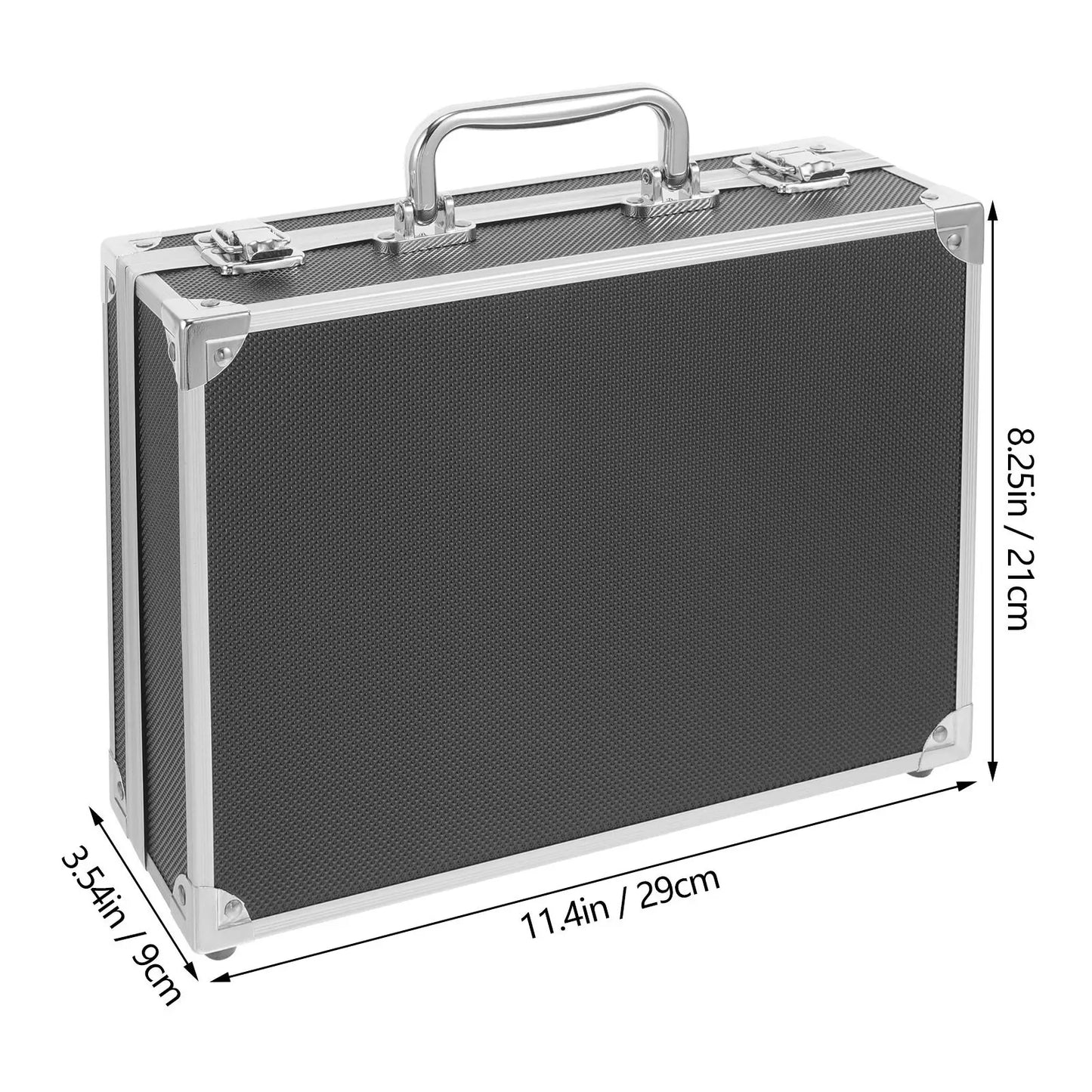 Portable Tool Box Aluminum Alloy Briefcase Tools Container Document Storage Box Sponge Lining Metal Case for Men