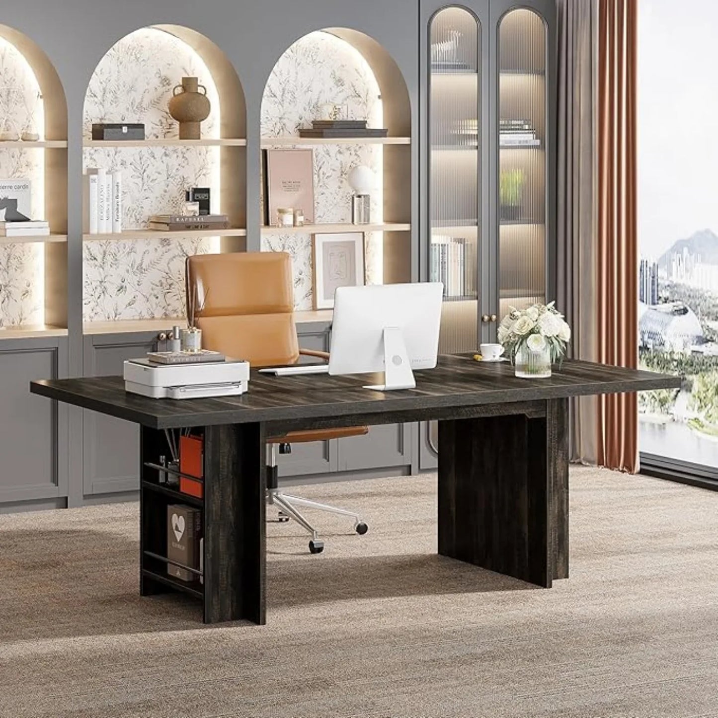 Computer Desk,Modern PC Table, Office Table, Work Table, Dining Table with Storage for Home Office, Desks, Conference Table