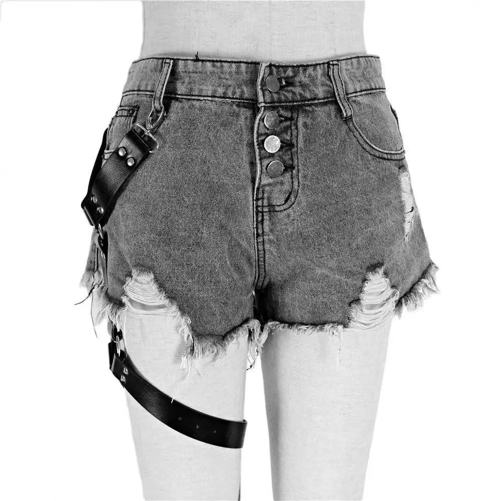 Adjustable Black Faux Leather Leg Harness Belt with Metal Buckles-Unisex Street Style for Performances,Retail Shows,and Casual W
