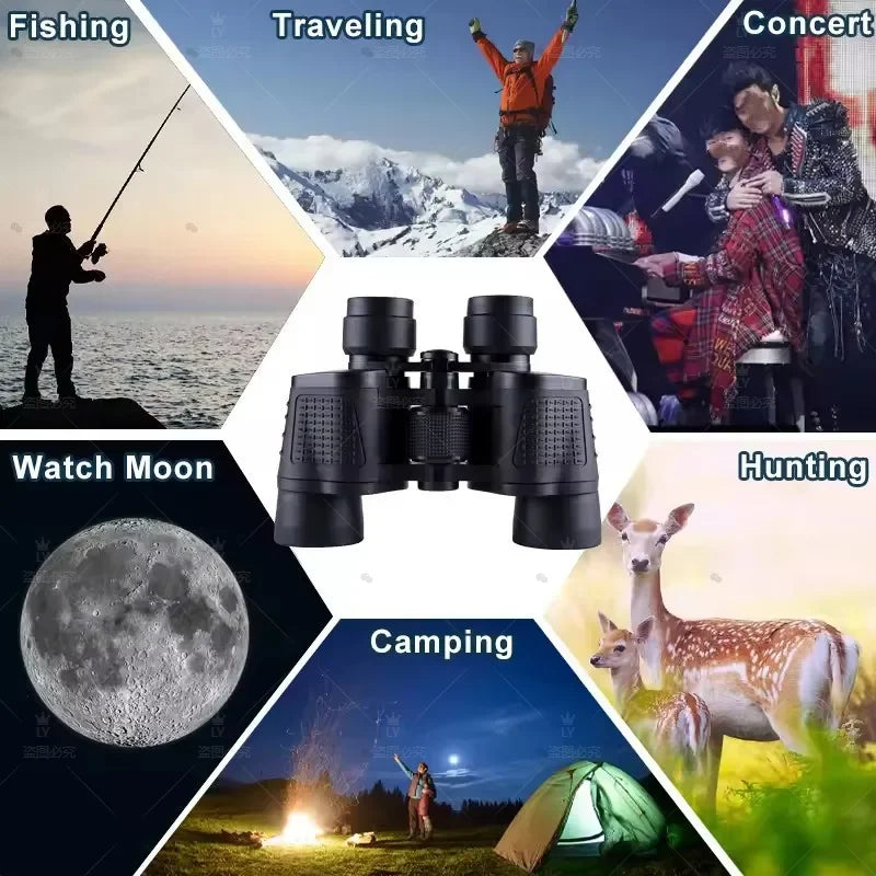 CAOX Professional Binoculars 80X80 Long Range 15000m HD Telescope Low light night vision for Hunting Camping Hiking Trave Sports