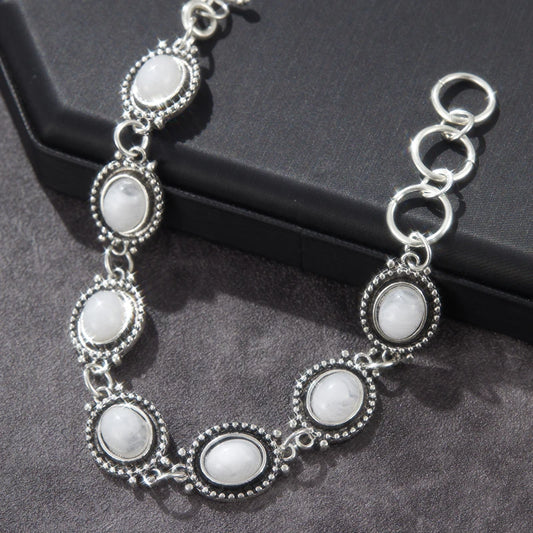 Natural Synthetic Oval Moonstone Adjustabl Bracelet Woman Man Wealthy Jewelry Luxury Elegant Romantic Simple Fine Jewelry Gifts