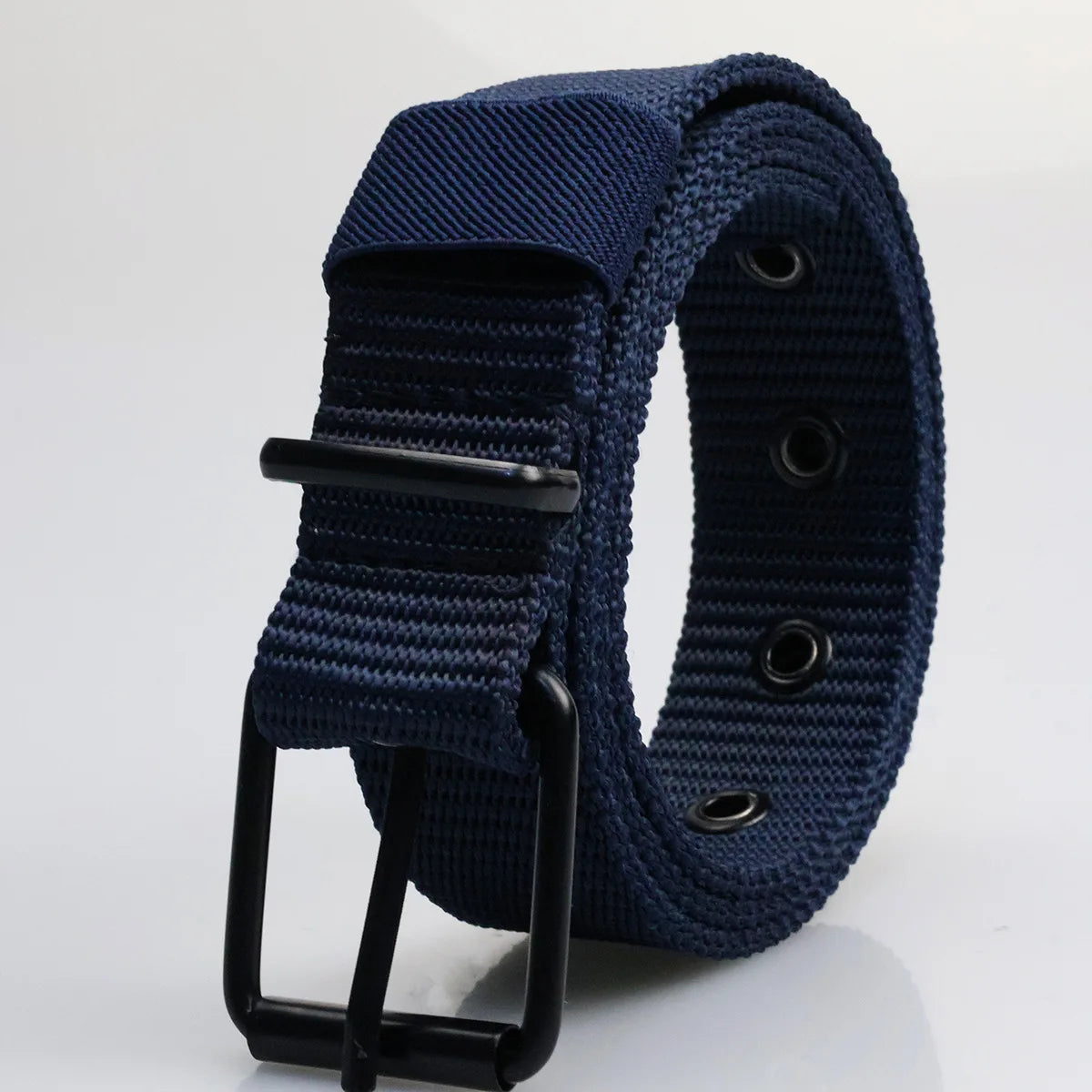 New Porous Pin Buckle Canvas Belt Men's Fashion Versatile Belt Student Youth Military Training Extended Denim Designer Belt