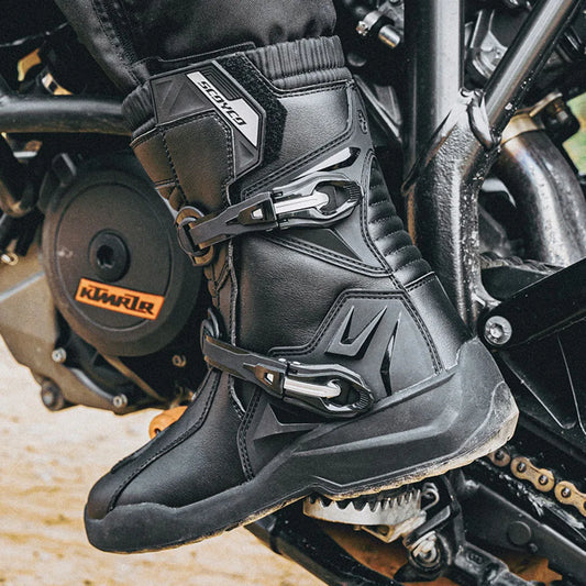 Retro Motorcycle Boots Cowhide Waterproof Mid-Calf Long riding Boots Men Women Riding Motocross Bota Motorbike Motocross Shoes