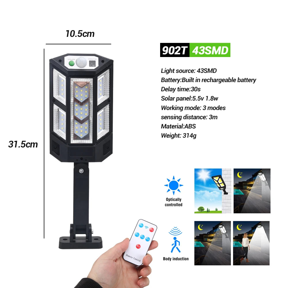 Solar Street Lights Outdoor Waterproof Human Body Sensing Courtyard Garden Wall Household Lights Rural Road Lighting Wall Lights