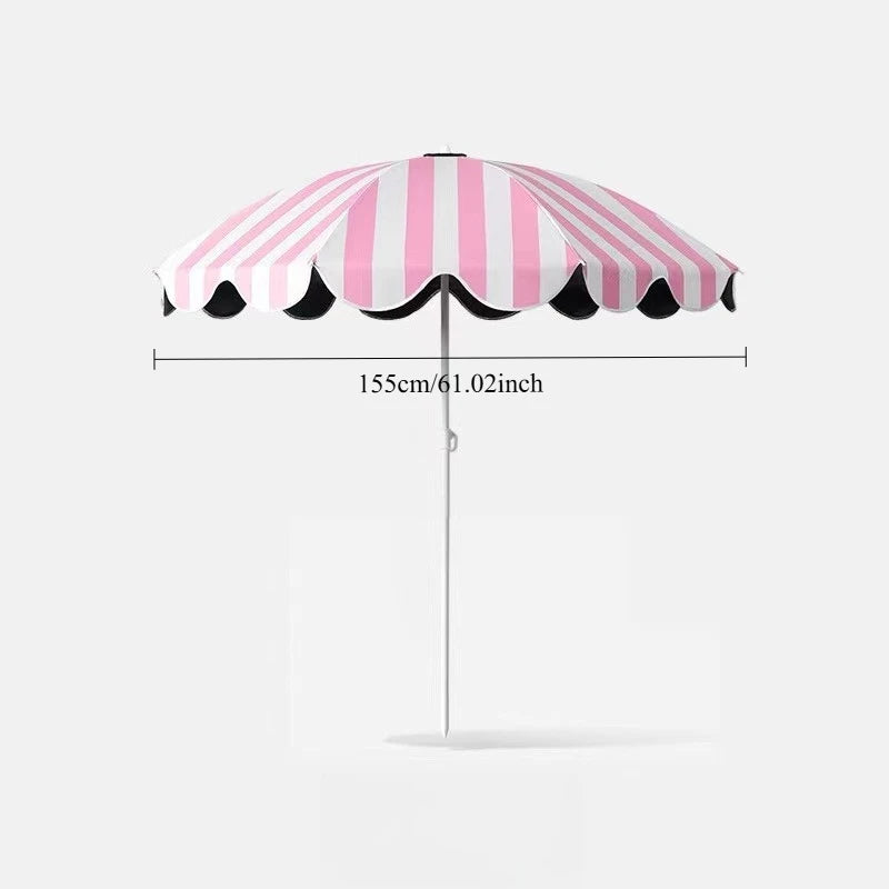 Adjustable Height UPF50+ UV Protection Beach Sun Umbrella (Base Not Included) for Balcony Or Patio Outdoor Shade Umbrella