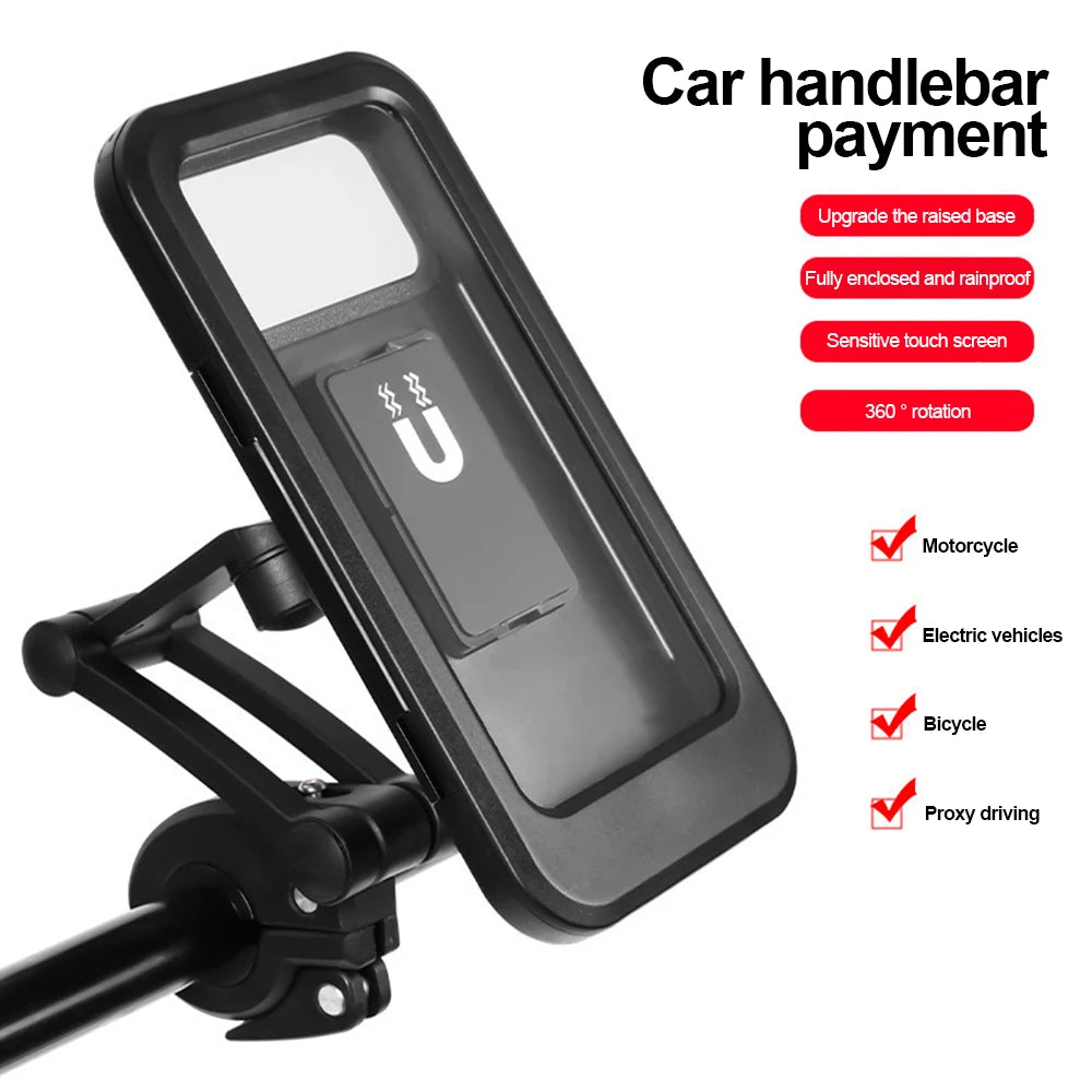 Motorcycle Bike Mobile Phone Holder Support Bicycle GPS Swivel Adjustable Touch Screen Rearview Mirror Cellphone Holder