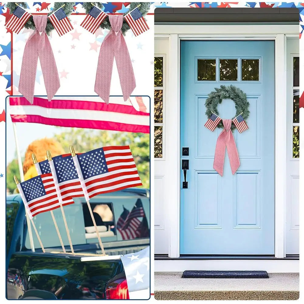 Patriotic Wreath Sashes with American Flags for 250th Anniversary July 4th Celebrations