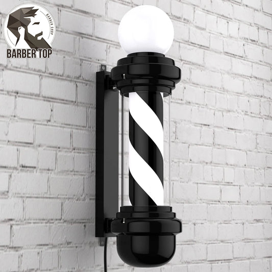Barber Pole Light Cylindrical Hair Salon Barber Shop Classic Open Signboard Sign Wall Mounted LED Rotating Light High Quality