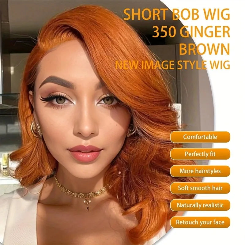 350 Ginger Orange Human Hair Wig Body Wave Pre Plucked With Baby Hair Lace Front Wigs 13x4 Ear To Ear Lace Body Wave Lace Wigs 1