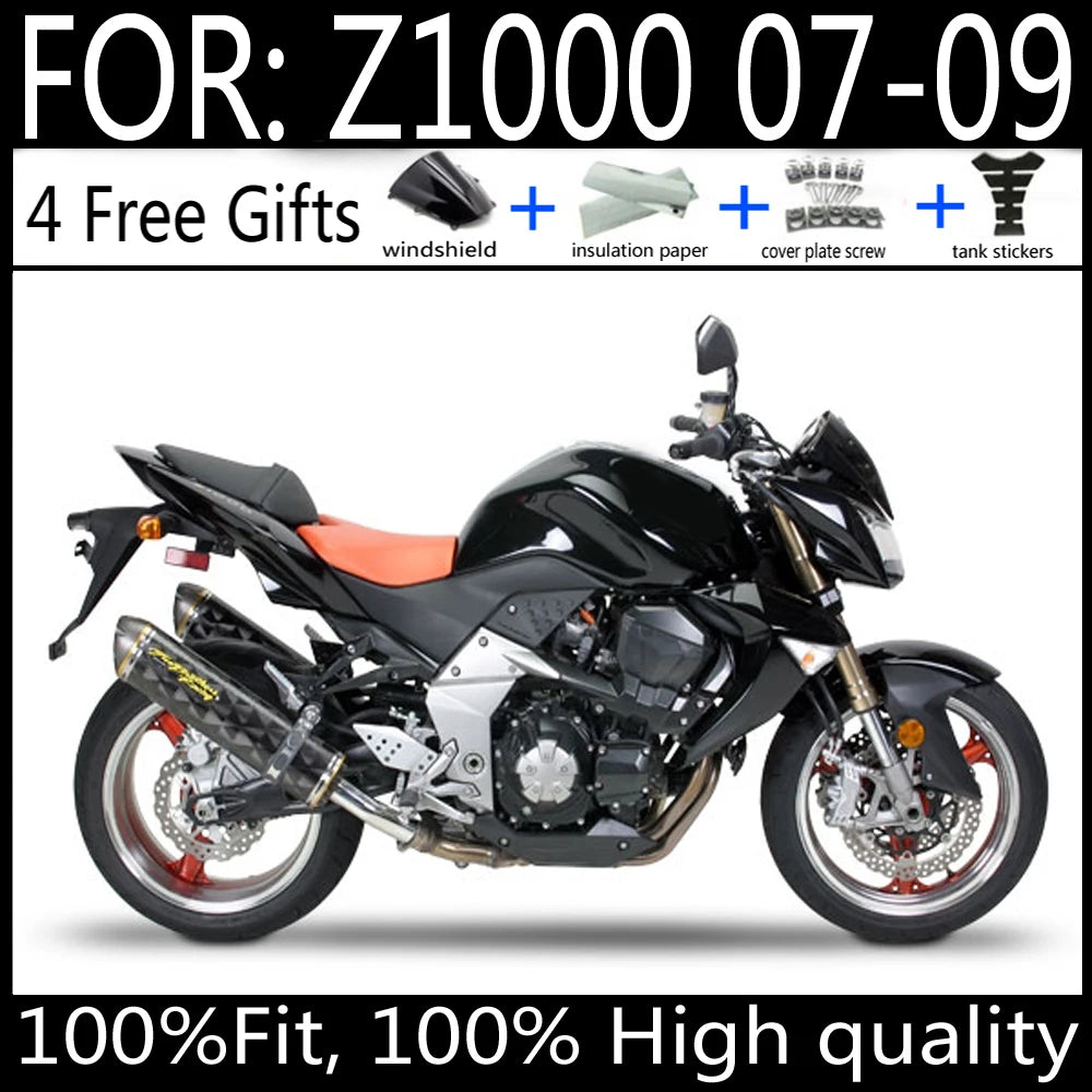 For Z1000 Z 1000 ZR1000 2007 2008 2009 Motorcycle Fairing Kit ABS Plastic Body Injection mold Fairings Bodywork Bodykits
