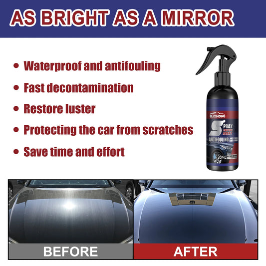 Car Nano Ceramic Coating Spray for Cars Hydrophobic Paint Sealant Restores Black Color & High Gloss Long Lasting Protection