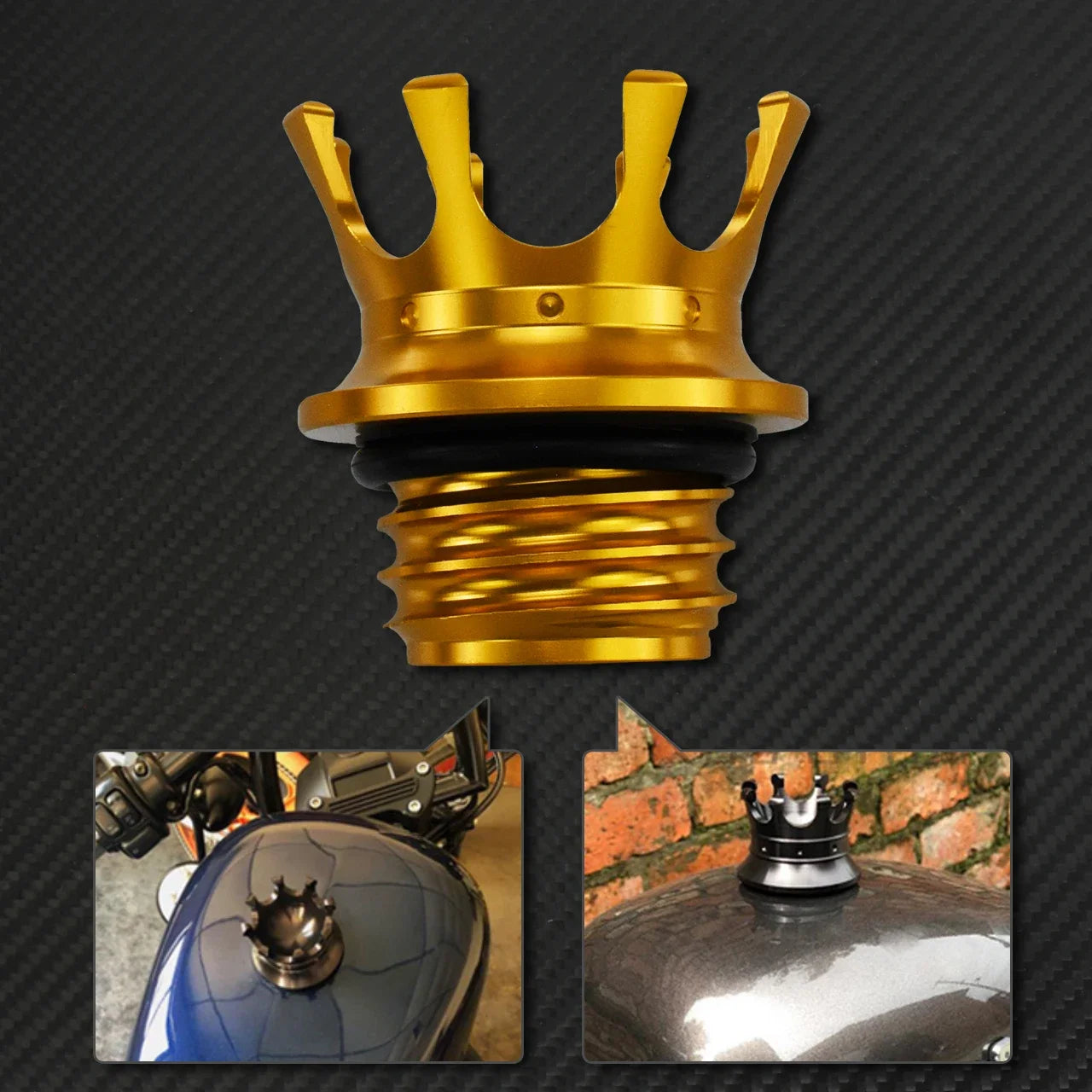 Motorcycle Gas Fuel Tank Cap Crown Style Tank Oil Cover For Harley Touring Road King FLHR Sportster XL883 Softail Fat Boy Dyna