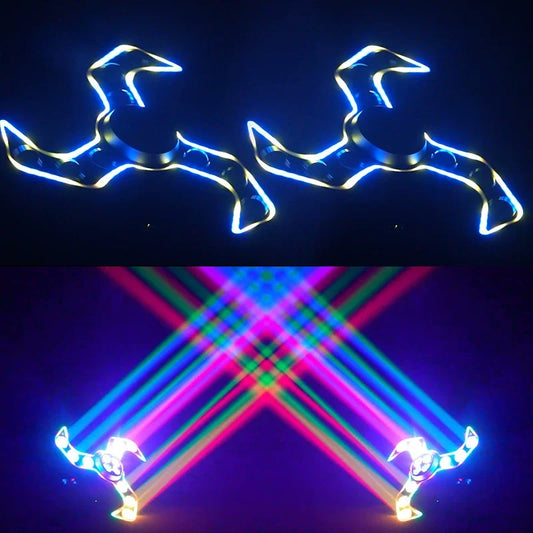Shuriken Moving Head DJ Lights Rotating 120W RGBW 4 in 1 DJ Equipment Stage Light Strobe for DJ Disco Party Event Stage Effect