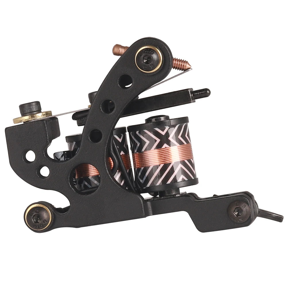 Professional Coil Tattoo Machine 10 Warp Coils Cast-iron Handmade Tattoo Guns for Liner Shader Tattoo Artist Supplies