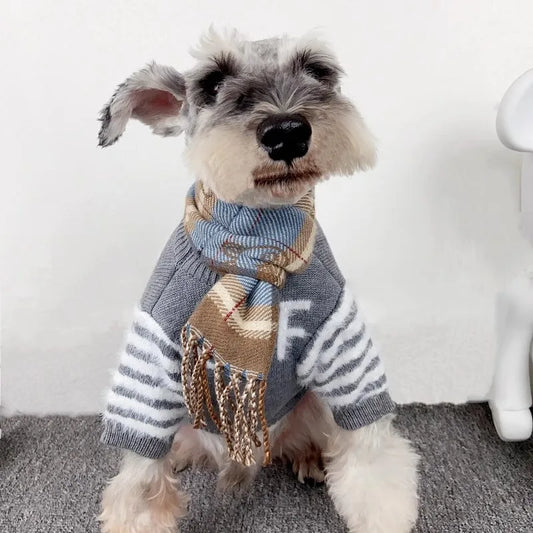 Soft Classic Design Pet Clothing Brand Style Warm Dog Knitted Sweater