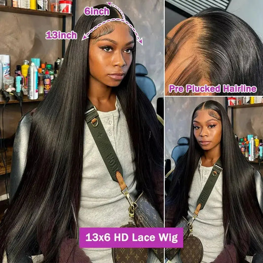 40 Inch Wigs Human Hair Hd Frontal 13x6 Raw Real Length Straight Human Hair Lace Wig Overseas Warehouse Free Shipping