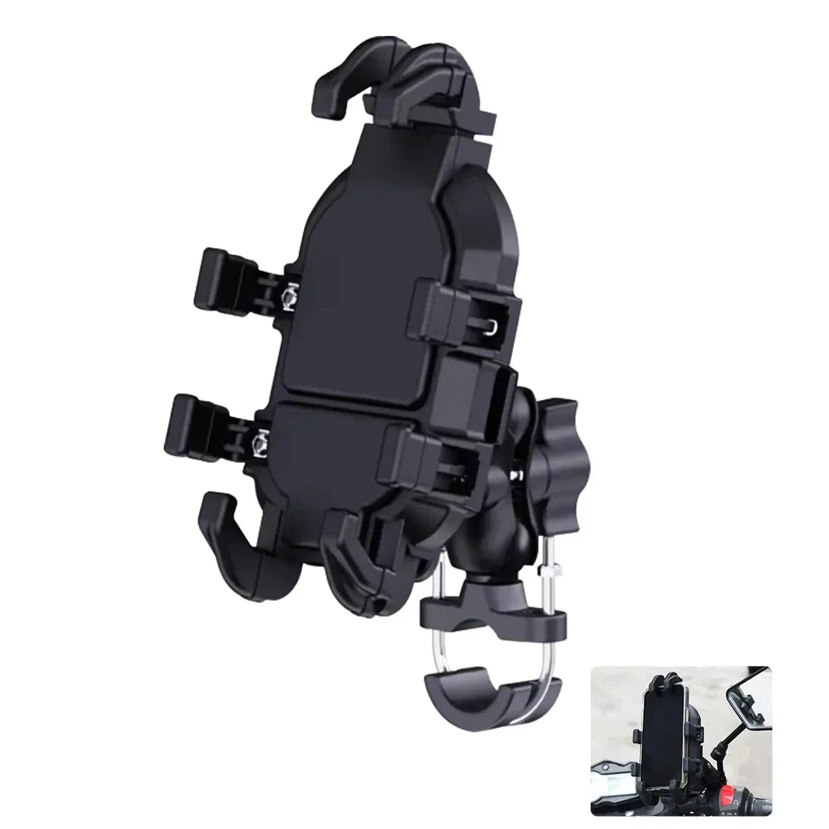 Shock Absorption Phone Holder for Motorcycle Bike Stable Anti-shake 360° Rotation Adjustment Moto Handlebar GPS Navigation Brack