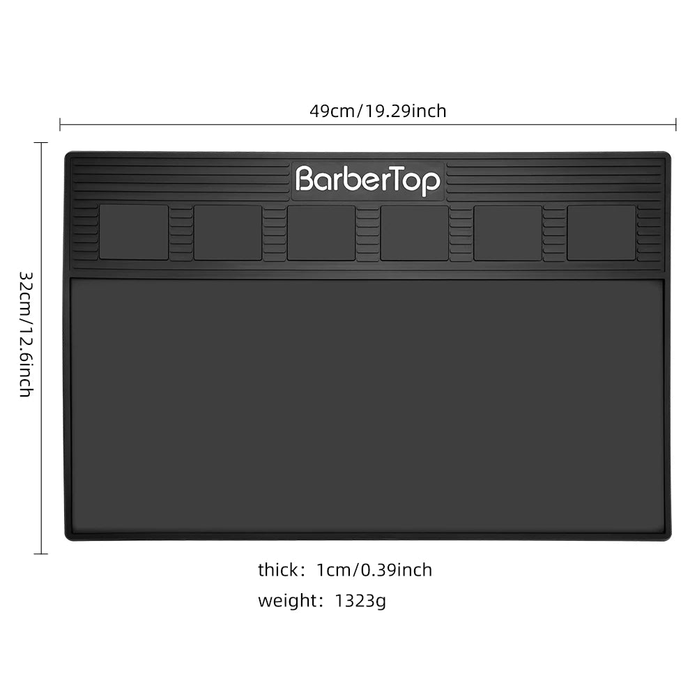 Hair Cutting Tool Storage Pad Anti Slip Waterproof Heat-Insulating Work Pad Magnetic Silicone Barber Shop Desktop Storage Mat