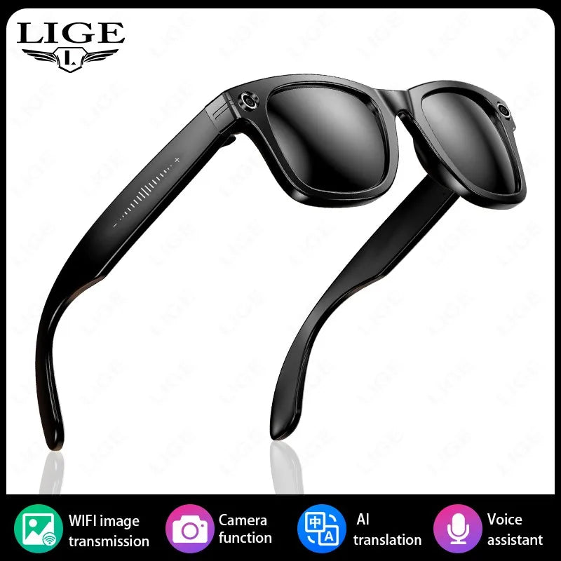 8 Million Pixels Smart Glasses Recording Videos AI Photo Recognition Answer Translation 270mAh IP65 Waterproof Bluetooth Glasses